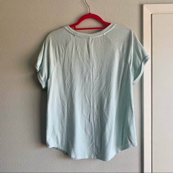 LOFT Pastel Turquoise Basic Top, Size Medium - Picture 3 of 3